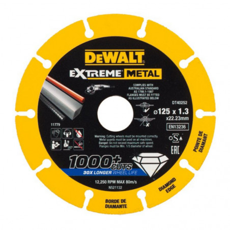  Disque extreme metal 125x22,23xmm DEWALT - Sanifer Tamatave