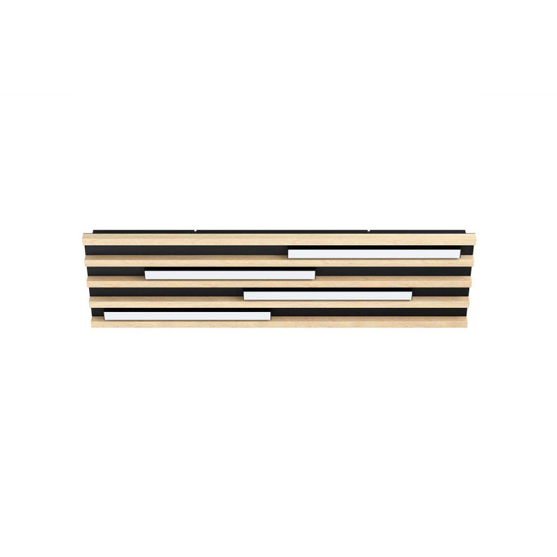  Applique plafonnier marreira noir-bois marron led 4x8,5w  l780 Eglo EGLO - Sanifer Tamatave