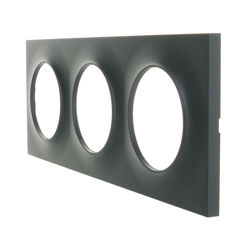  Plaque 3 postes Odace anthracite SCHNEIDER ELECTRIC - Sanifer Tamatave