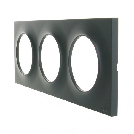  Plaque 3 postes Odace anthracite SCHNEIDER ELECTRIC - Sanifer Tamatave