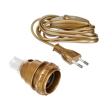  Adaptateur bouteille E27 + interrupteur fil & fiche or uv3  - Sanifer Tamatave