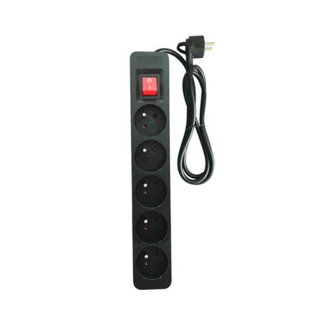  Bloc 5prises interrupteur 1 5m noir  - Sanifer Tamatave