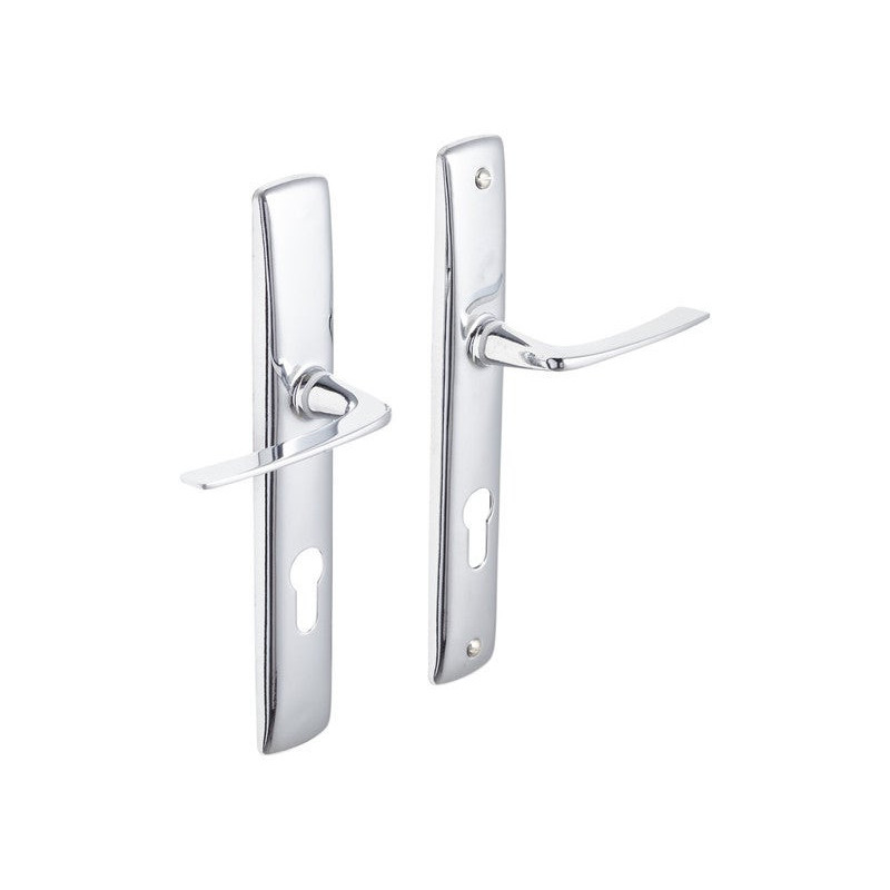  Lot de 2 poignées de porte acier trou de cylindre acier entraxe 195 mm INSPIRE - Sanifer Tamatave