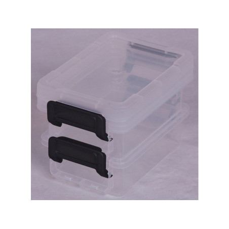  Lot de 2 boîtes iris en en plastique transparent l 8 2 x p 12 2 x h 4 4 cm IRIS - Sanifer Tamatave