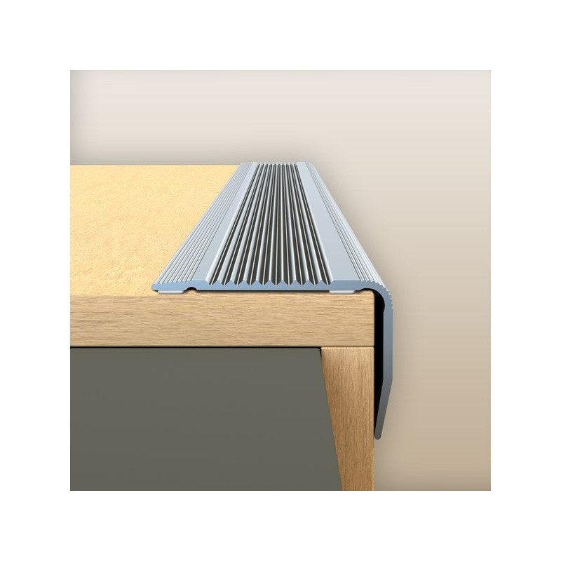  Nez de marche adhésive ou à visser l 24 mm x l 110 cm mat métallique ARTENS - Sanifer Tamatave
